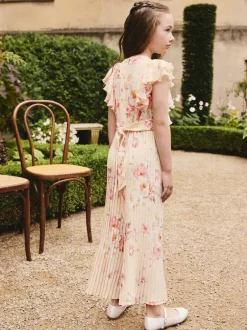 Jumpsuits En Playsuits*Next - Short Sleeve Pleated Ruffle Jumpsuit (3-16yrs) Geel gebloemd
