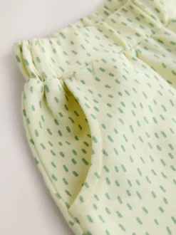 Broeken En Leggings|Next - Embellished Barrel Trousers (3mths-7yrs) Geel met citroenenprint