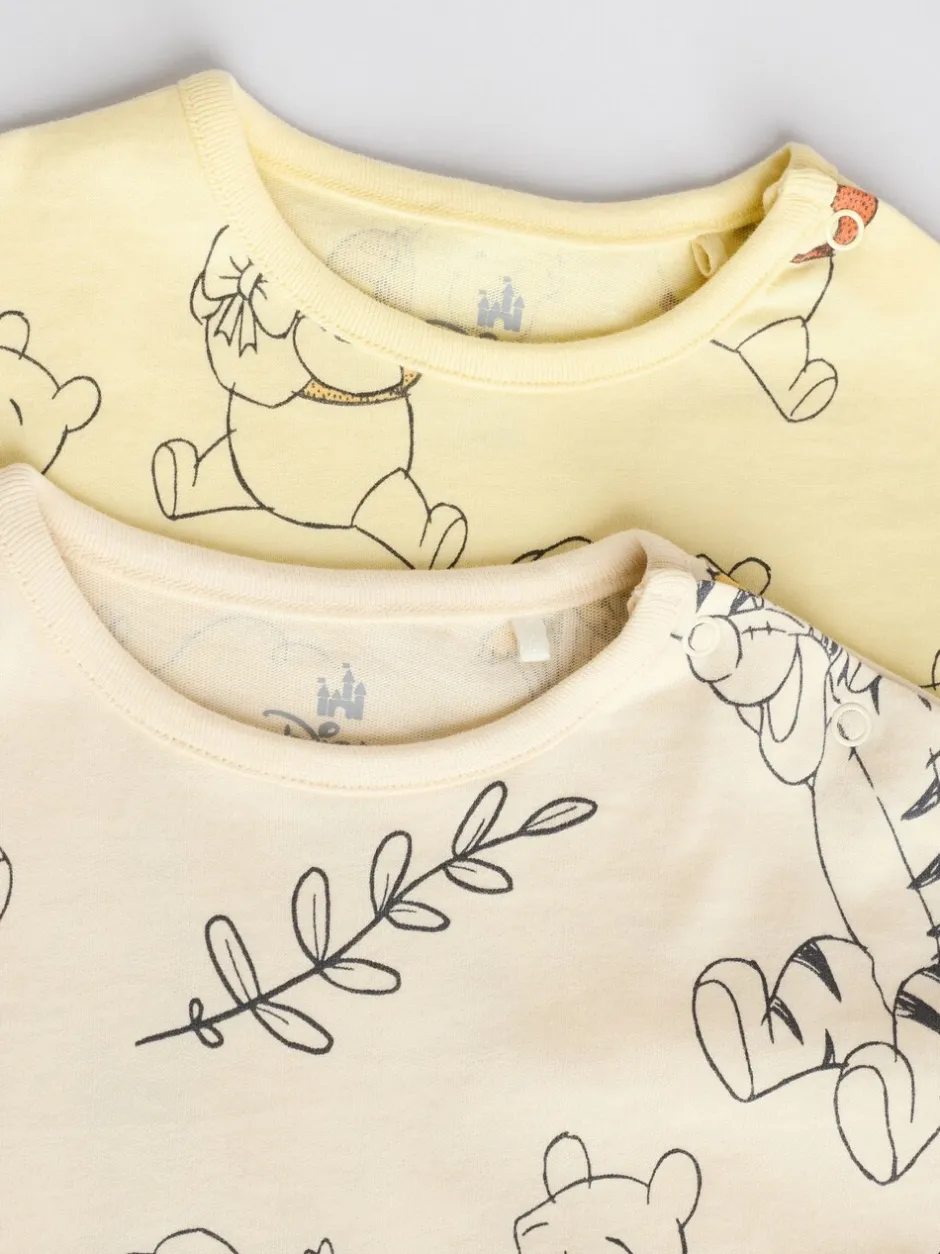 Rompertjes En Tuinbroeken*Next Geel/wit - 2 Pack Printed Winnie The Pooh Baby Rompers