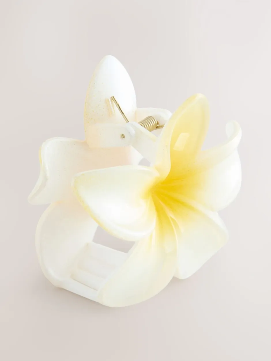 Haaraccessoires*Next Geel/wit - Bloemvormige klauw haarclip