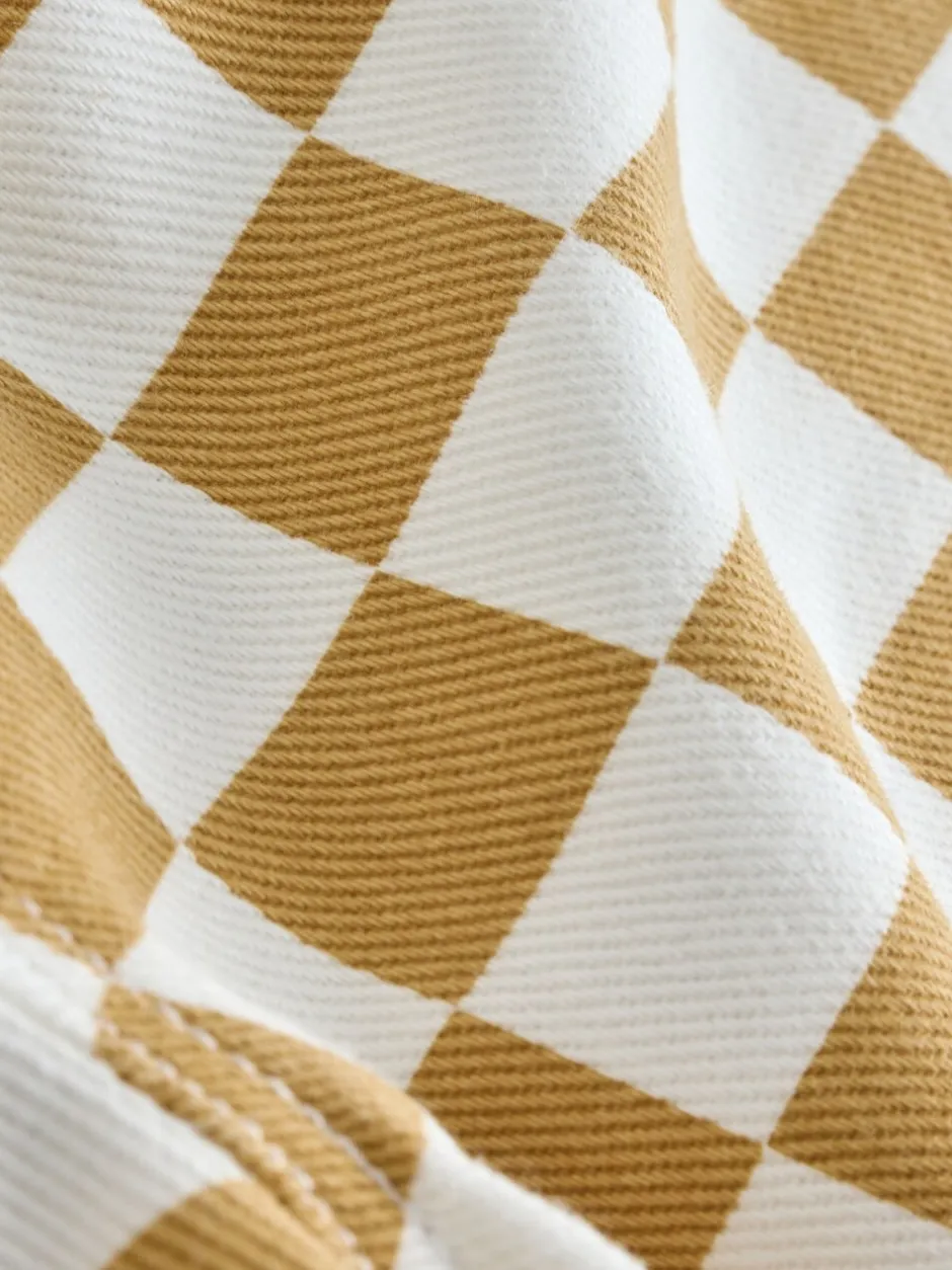 Broeken En Chino's|Next Geel/wit geblokt - Wijde broek met elastische taille (3mnd-7jr)