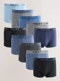 Ondergoed|Ondergoed*Next Gemêleerd blauw/grijs - Hipster boxers van katoenrijke mix