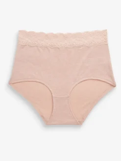 Onderbroeken*Next Gemêleerd grijs/roze/roodpaars - Katoenen kanten slipjes 4 stuks