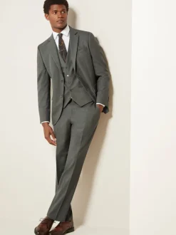 Blazers En Business-Jasjes|Pakken|Next - Slim Fit - Meegevend stretchkostuumjasje Gemêleerd groen