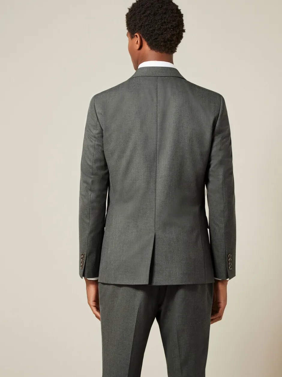 Blazers En Business-Jasjes|Pakken|Next - Slim Fit - Meegevend stretchkostuumjasje Gemêleerd groen