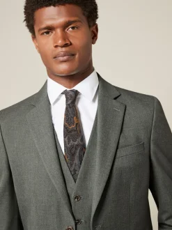 Blazers En Business-Jasjes|Pakken|Next - Slim Fit - Meegevend stretchkostuumjasje Gemêleerd groen