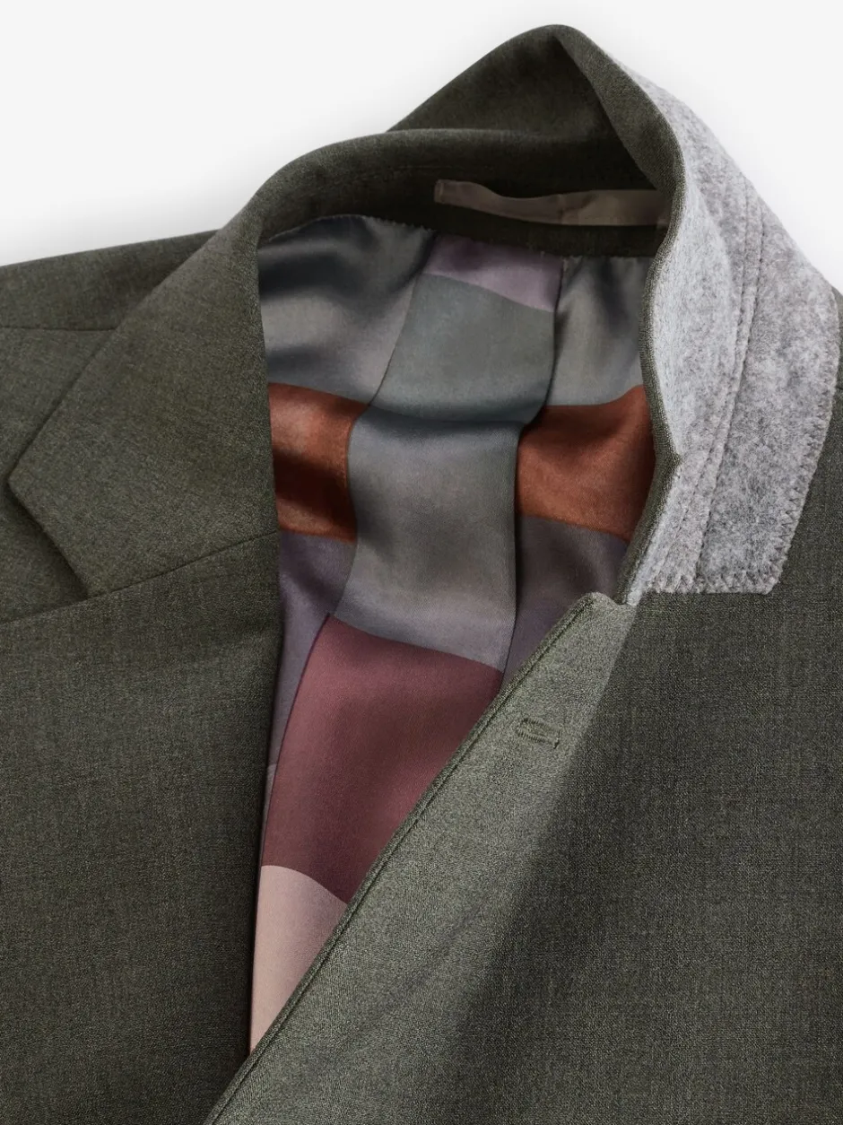 Blazers En Business-Jasjes|Pakken|Next - Slim Fit - Meegevend stretchkostuumjasje Gemêleerd groen