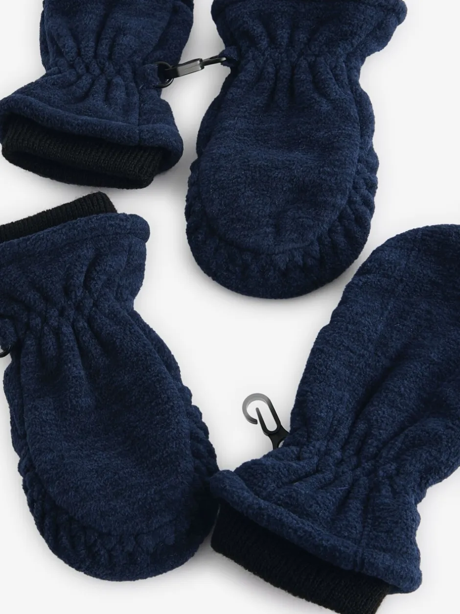 Mutsjes En Antikrabwantjes|Mutsen, Handschoenen En Sjaals|Next Gemêleerd marineblauw - Verpakking van 2 fleece wanten (3mnd -6jr)