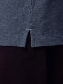 Poloshirts|Next Gemêleerde denim - Normale Pasvorm - Piqué poloshirt met korte mouwen