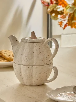 Mokken En Koppen*Next Gespikkelde pompoen stapelbare theepot en theekop