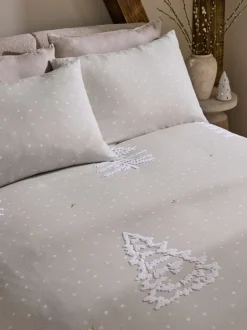 Beddengoedsets En Dekbedovertrekken|Next Getufte bomen 100% geborsteld katoenen Kerstmis Dekbedovertrek Set