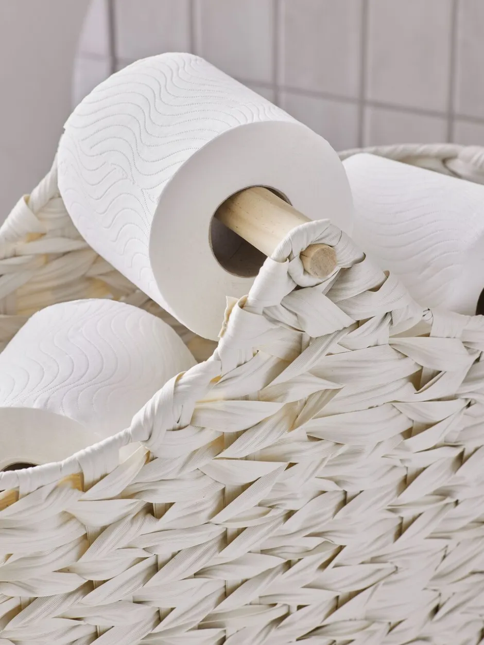 Badkameraccessoires|Next Geweven toiletrolhouder en -opbergset Crème