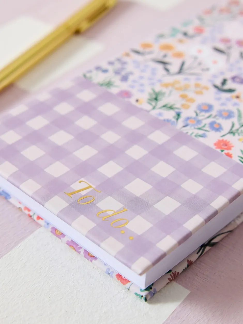 Thuiskantoor*Next Gingham Floral List Pad and Pen