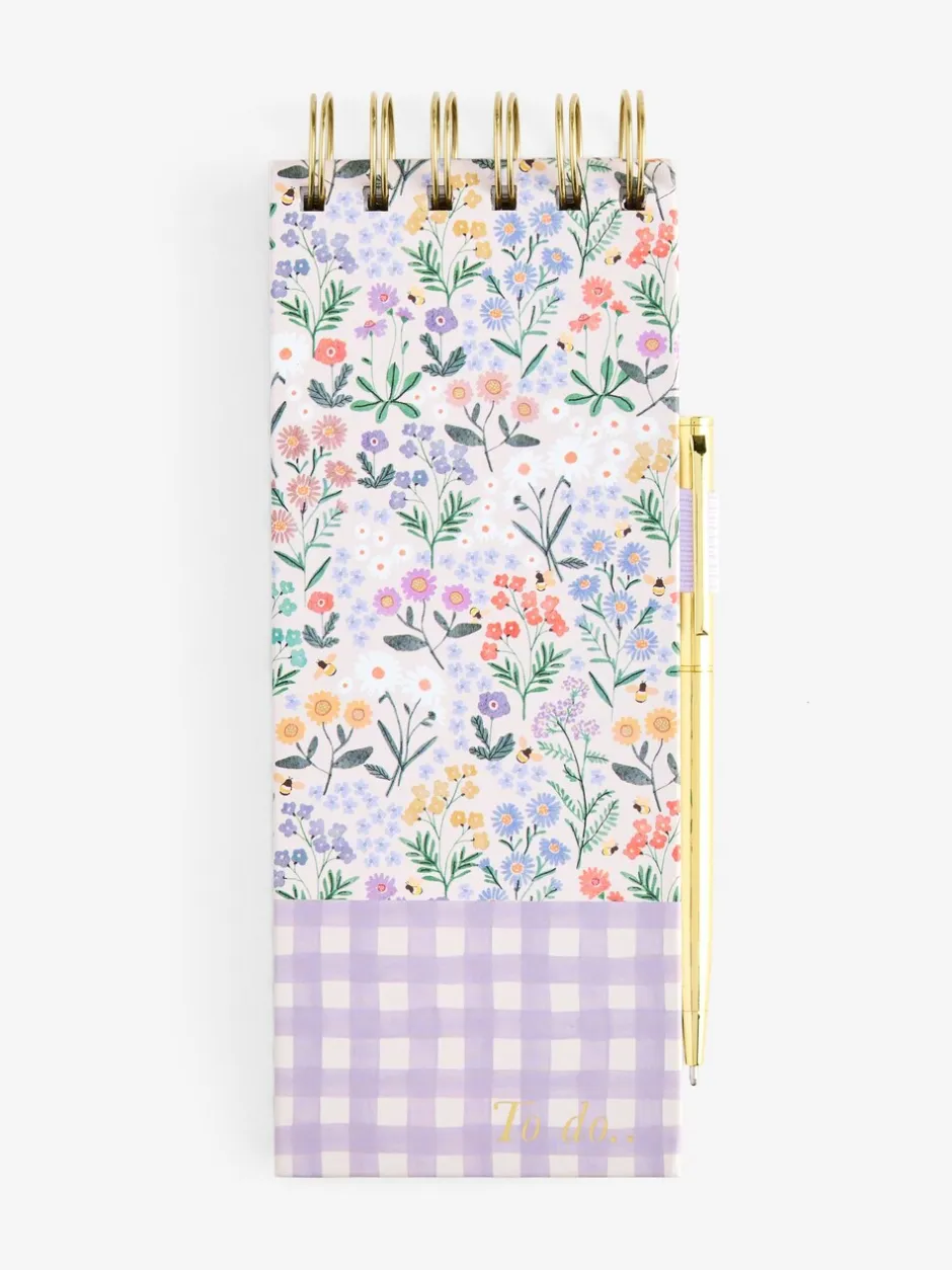 Thuiskantoor*Next Gingham Floral List Pad and Pen