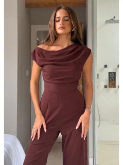 Jumpsuits En Playsuits*Girl In Mind - Donna jumpsuit met asymmetrische halslijn