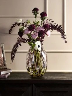 Vazen*Next Glazen Confetti vaas met bloemen Zwart/goud