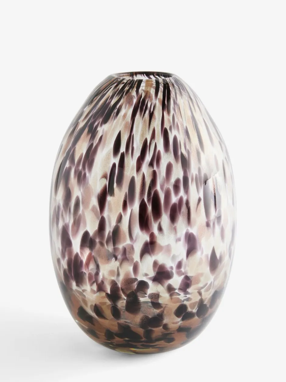 Vazen*Next Glazen Confetti vaas met bloemen Zwart/goud