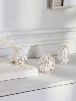 Vazen*Next Glazen Confetti vaas met bloemen Wit/goud