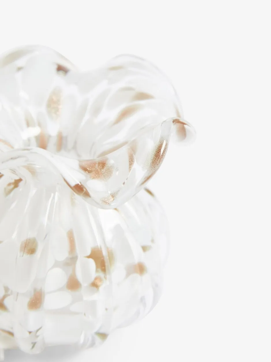Vazen|Next Glazen Confetti vaas met bloemen Wit/goud