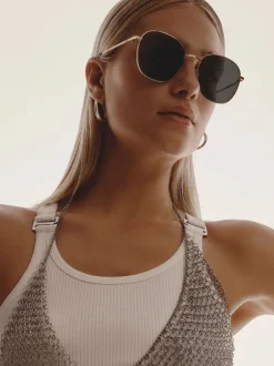 Zonnebril|QUAY Gold Jezabell Sunglasses