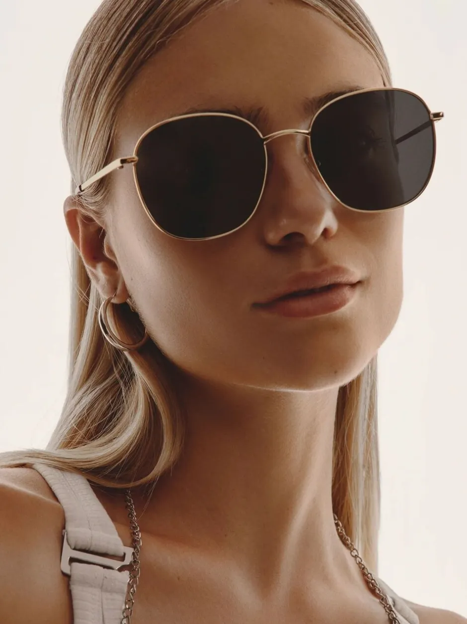 Zonnebril|QUAY Gold Jezabell Sunglasses