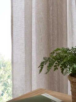 Gordijnen|Gordijnen*Next Gordijnen met gesloten bovenkant van doorschijnenden voile met linnenlook Natuurlijk