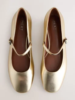 Lage Schoenen*Next - Forever Comfort® Mary Jane-schoenen met vierkante neus Goud