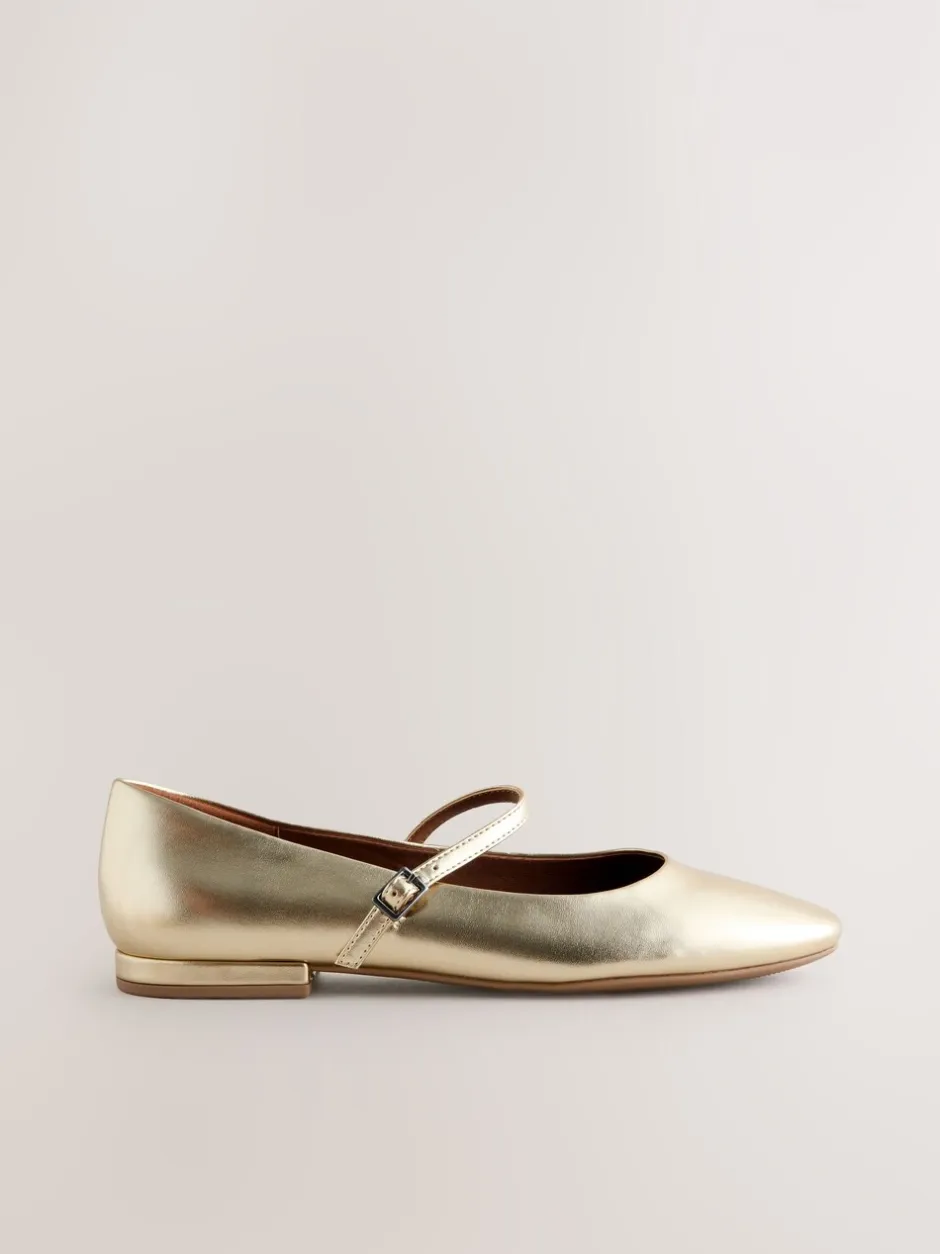 Lage Schoenen*Next - Forever Comfort® Mary Jane-schoenen met vierkante neus Goud