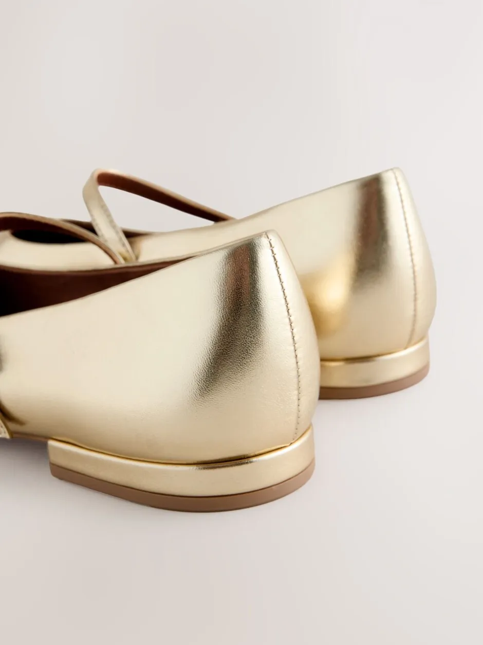 Lage Schoenen*Next - Forever Comfort® Mary Jane-schoenen met vierkante neus Goud