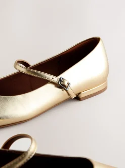 Lage Schoenen*Next - Forever Comfort® Mary Jane-schoenen met vierkante neus Goud