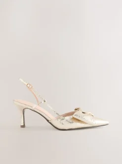 Schoenen Met Hakken*Next - Forever Comfort® schoenen met strik, hielbandje en spitse neus Goud