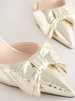 Schoenen Met Hakken*Next - Forever Comfort® schoenen met strik, hielbandje en spitse neus Goud