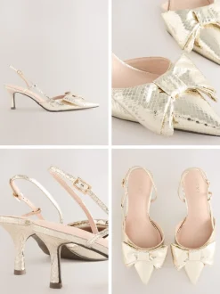 Schoenen Met Hakken*Next - Forever Comfort® schoenen met strik, hielbandje en spitse neus Goud
