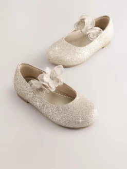 Gelegenheidskleding|Next - Glitter vlinderbandjes gelegenheidsschoenen Goud