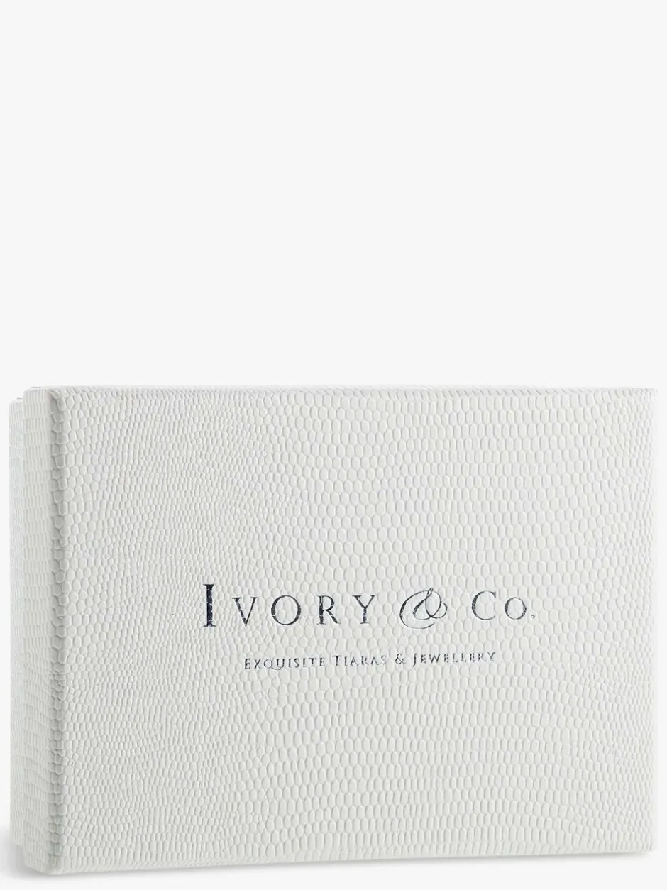 Haaraccessoires*Ivory & Co - - Gardenia klem met kristallen, parels en geëmailleerde bloem Goud