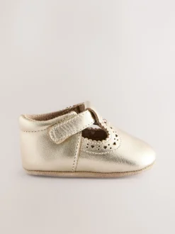Babyschoenen|Next - Leren babyschoen met T-bandje (0 - 24 mnd) Goud