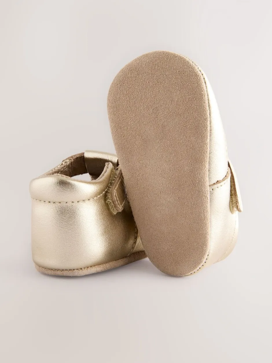 Babyschoenen|Next - Leren babyschoen met T-bandje (0 - 24 mnd) Goud