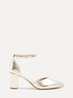 Ruimvallend En Extraruimvallend|Schoenen Met Hakken*Linzi - Davina pumps met blokhak en dichte hiel Goud