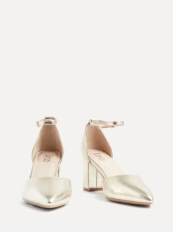 Ruimvallend En Extraruimvallend|Schoenen Met Hakken*Linzi - Davina pumps met blokhak en dichte hiel Goud