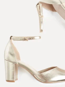 Ruimvallend En Extraruimvallend|Schoenen Met Hakken*Linzi - Davina pumps met blokhak en dichte hiel Goud