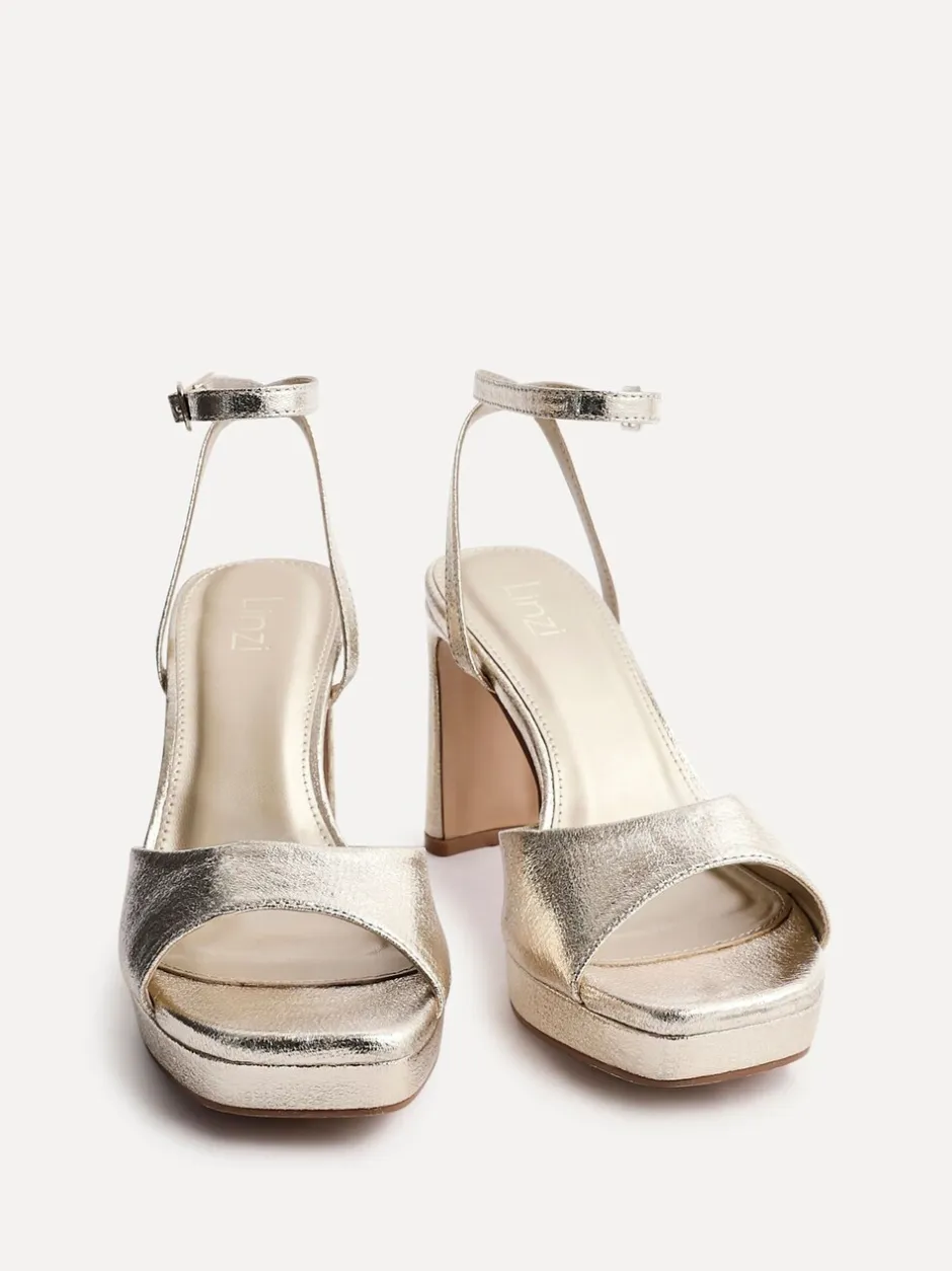 Schoenen Met Hakken|Linzi - Diva Platform Block Heels Goud
