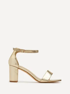 Schoenen Met Hakken|Linzi - Franki met blokhak en open neus Goud
