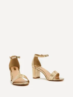 Schoenen Met Hakken|Linzi - Franki met blokhak en open neus Goud