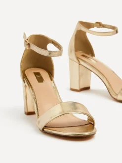 Schoenen Met Hakken|Linzi - Franki met blokhak en open neus Goud