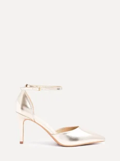 Schoenen Met Hakken|Linzi Goud - Thea Stiletto pumps en hakken met gesloten rug en enkelbandje