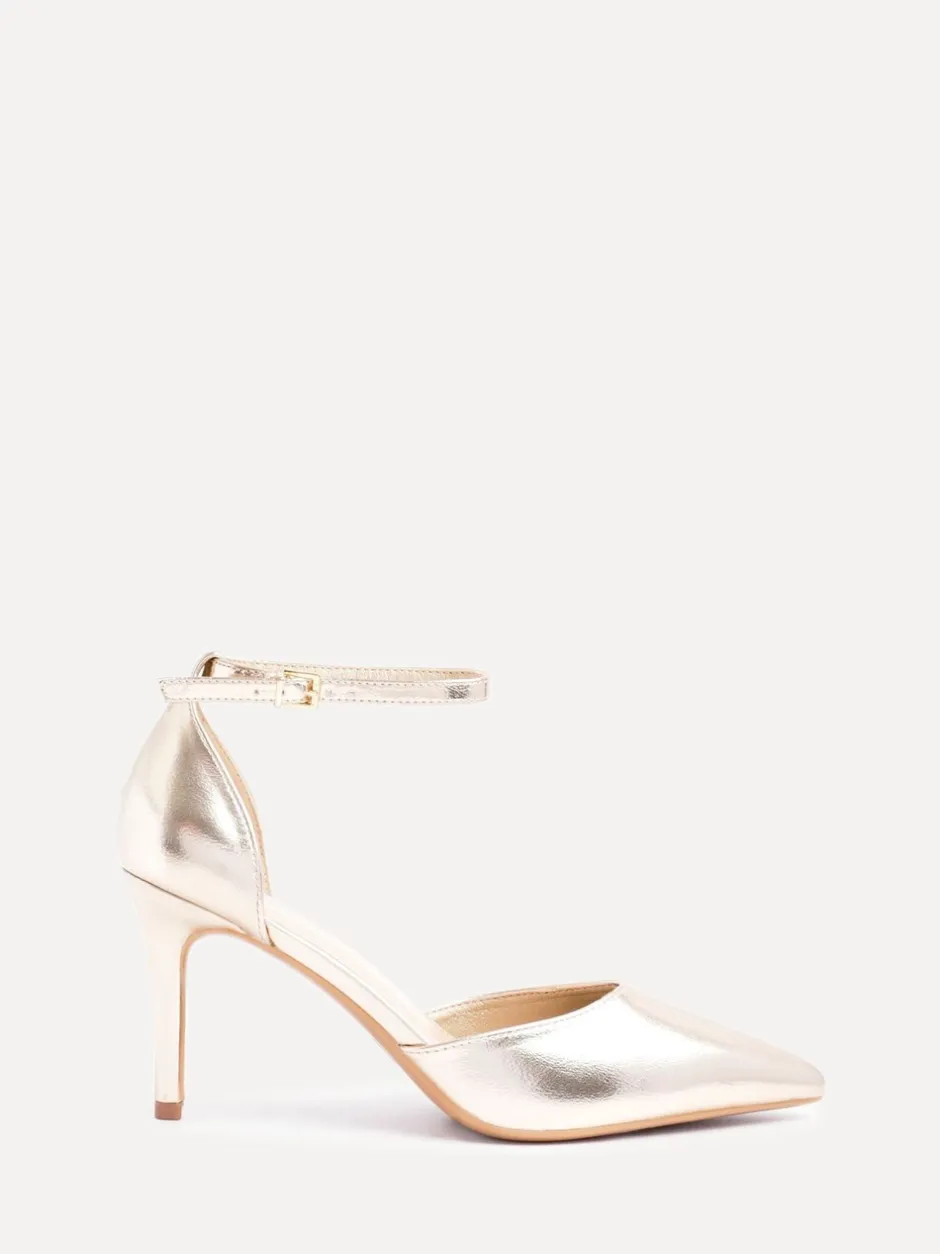 Schoenen Met Hakken|Linzi Goud - Thea Stiletto pumps en hakken met gesloten rug en enkelbandje