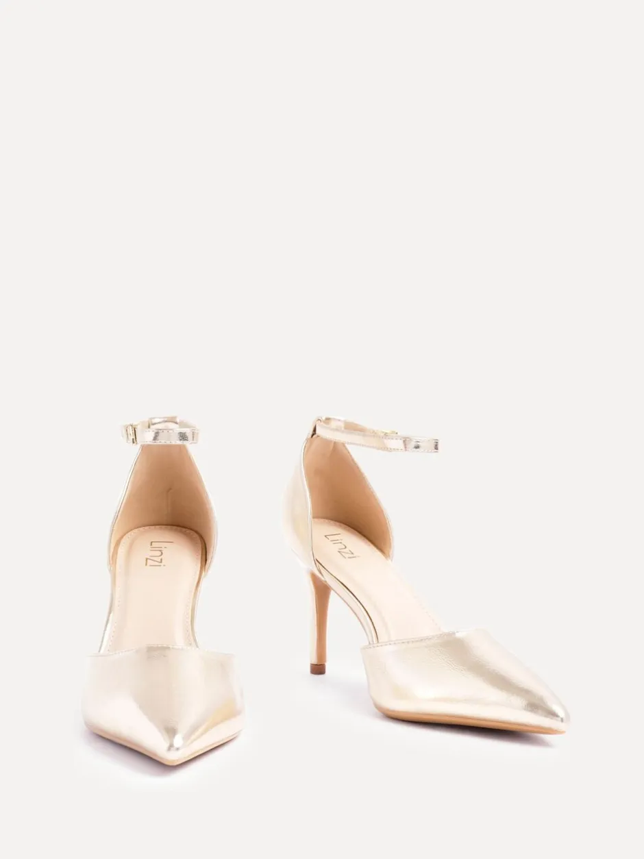 Schoenen Met Hakken|Linzi Goud - Thea Stiletto pumps en hakken met gesloten rug en enkelbandje