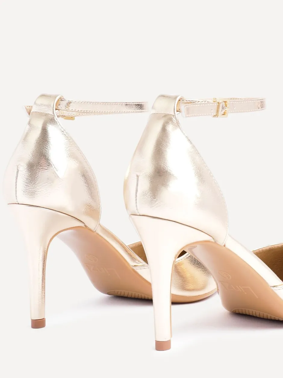 Schoenen Met Hakken|Linzi Goud - Thea Stiletto pumps en hakken met gesloten rug en enkelbandje