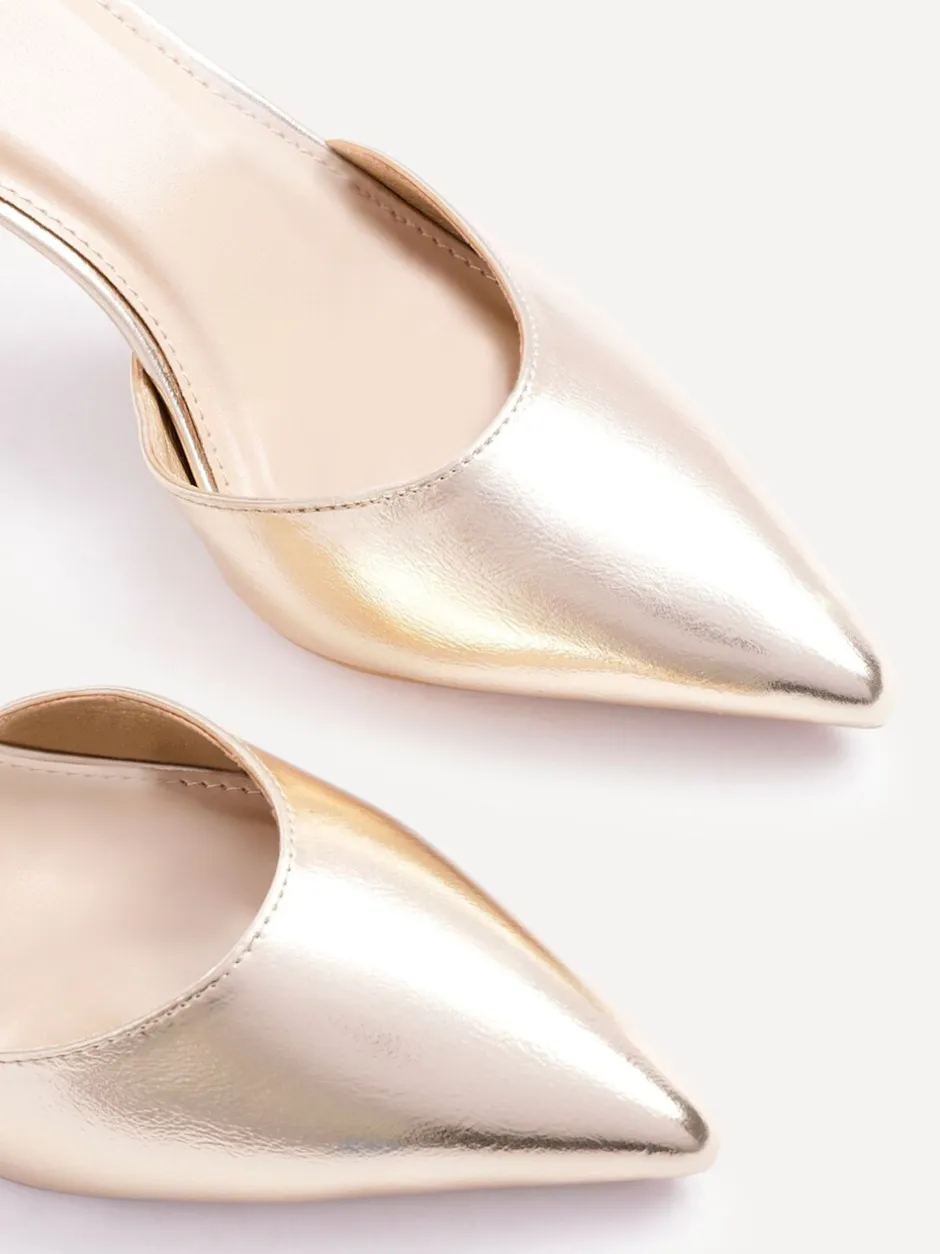 Schoenen Met Hakken|Linzi Goud - Thea Stiletto pumps en hakken met gesloten rug en enkelbandje
