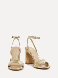 Schoenen Met Hakken|Linzi - Trance Block Heel Sandals Goud